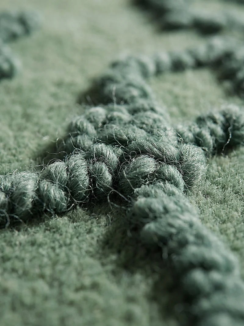 Wollteppich Vintage Medaillon · 88-92 % Wolle handgetuftet · 12 mm Kurzflor