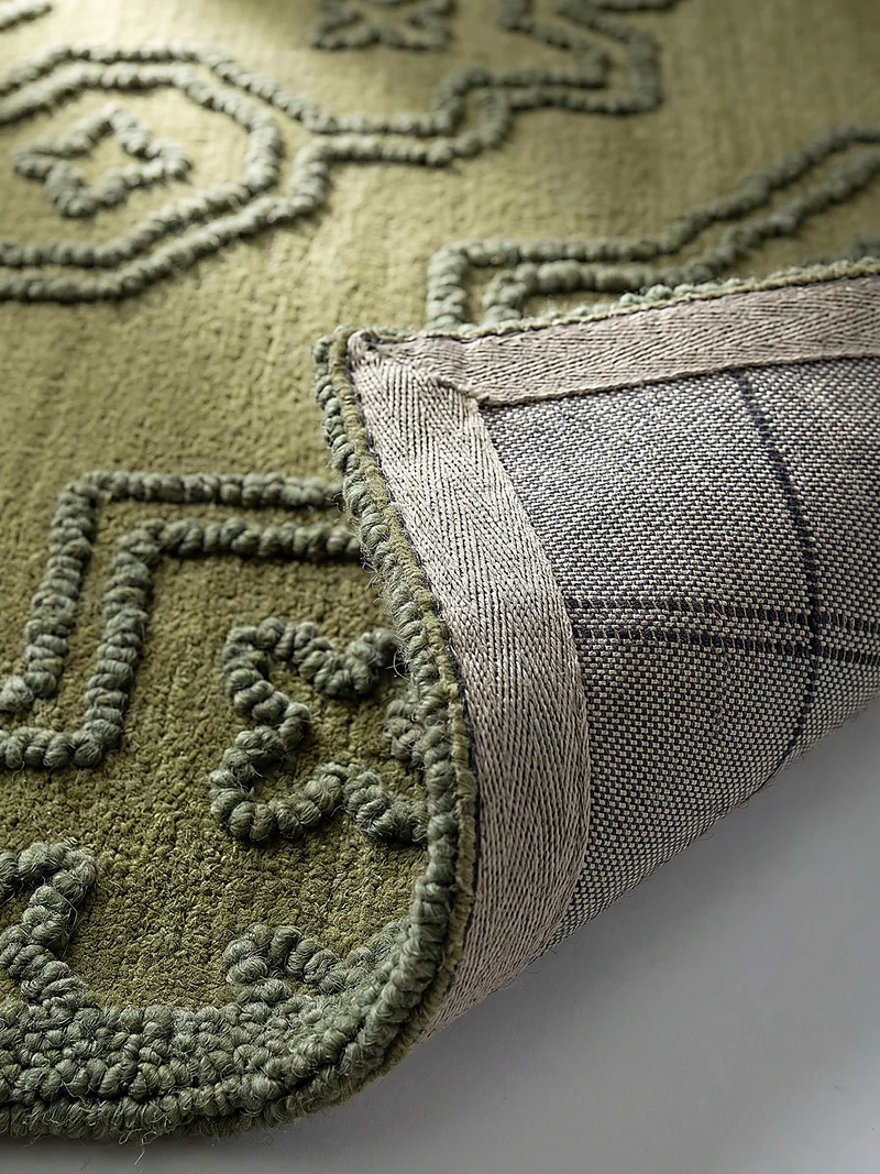 Wollteppich Vintage Medaillon · 88-92 % Wolle handgetuftet · 12 mm Kurzflor