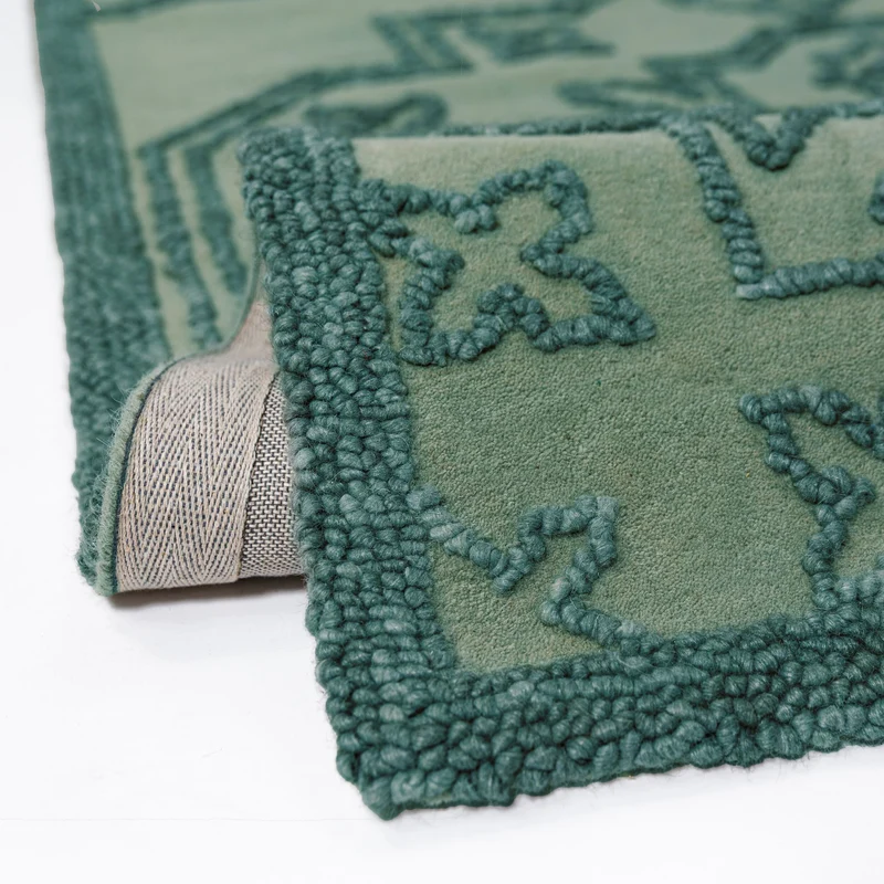 Wollteppich Vintage Medaillon · 88-92 % Wolle handgetuftet · 12 mm Kurzflor