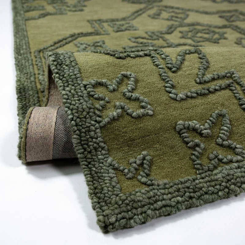 Wollteppich Vintage Medaillon · 88-92 % Wolle handgetuftet · 12 mm Kurzflor