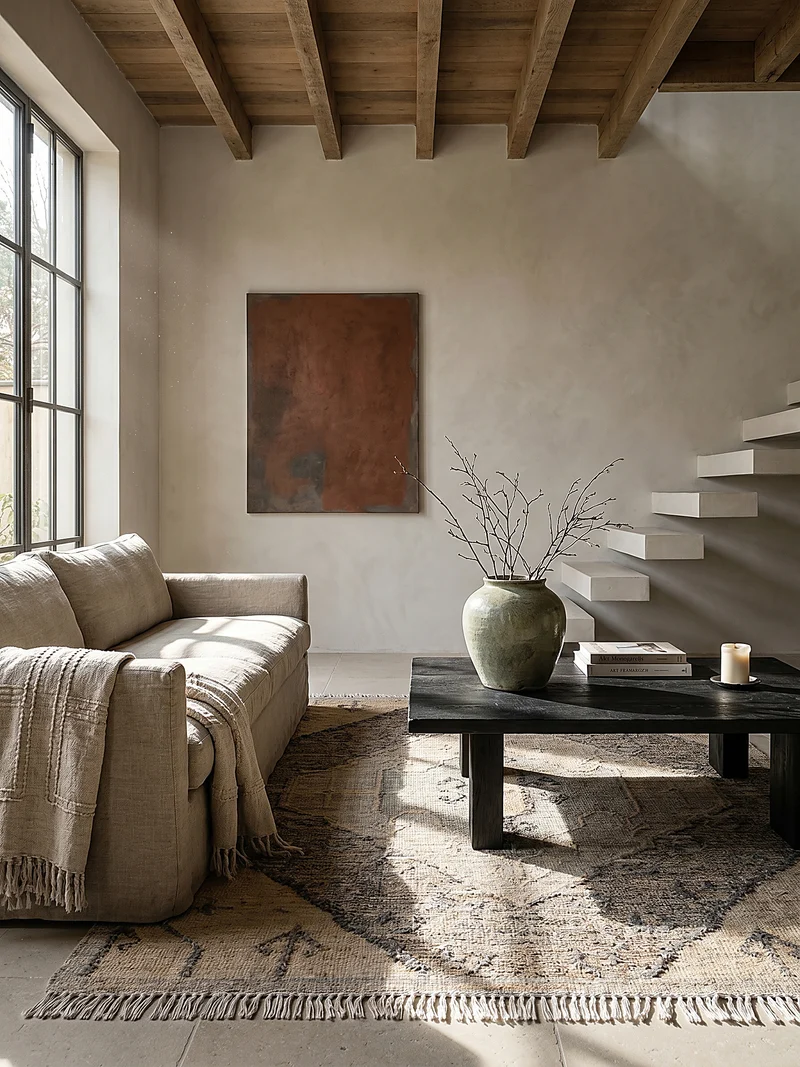 Flachgewebe-Naturfaserteppich Vintage · Wolle & Jute · handgewebt