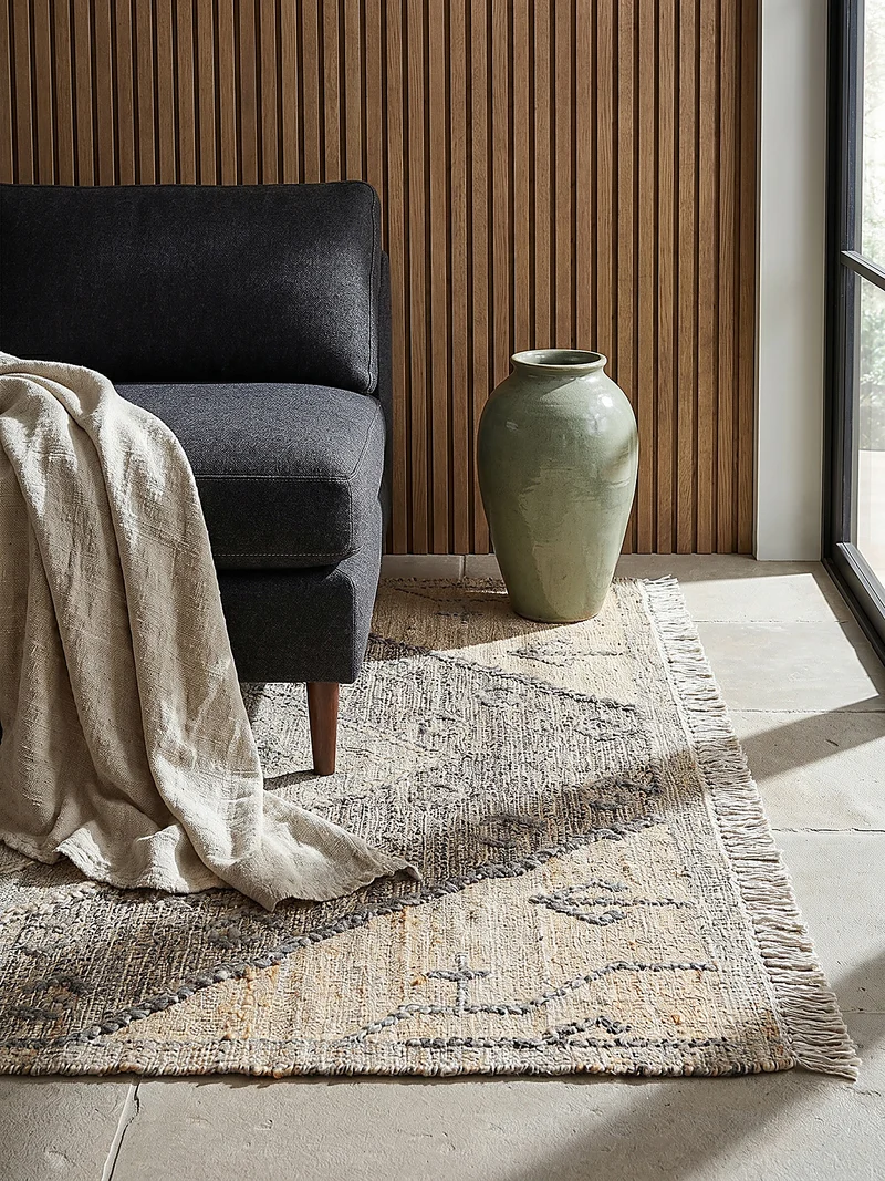 Flachgewebe-Naturfaserteppich Vintage · Wolle & Jute · handgewebt