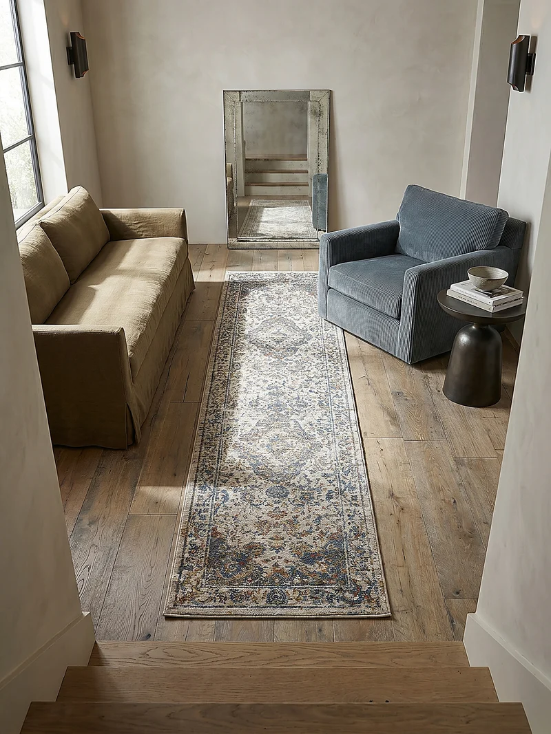 Orientteppich Vintage Medallion-Muster, Wohnzimmer