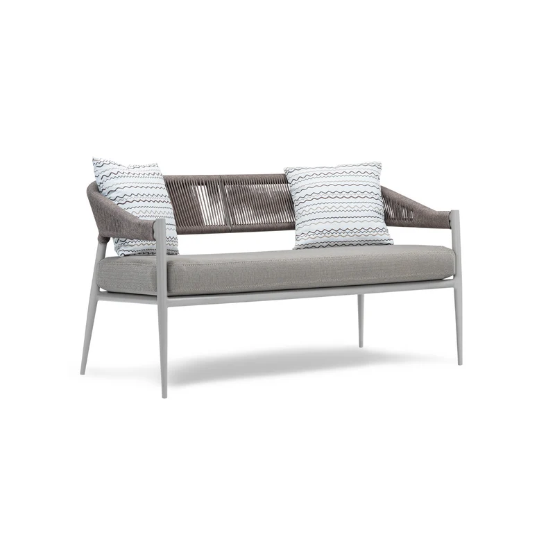 Sancrea Akdeniz 568 - Two Seater Rope- Black Aluminium Sofa