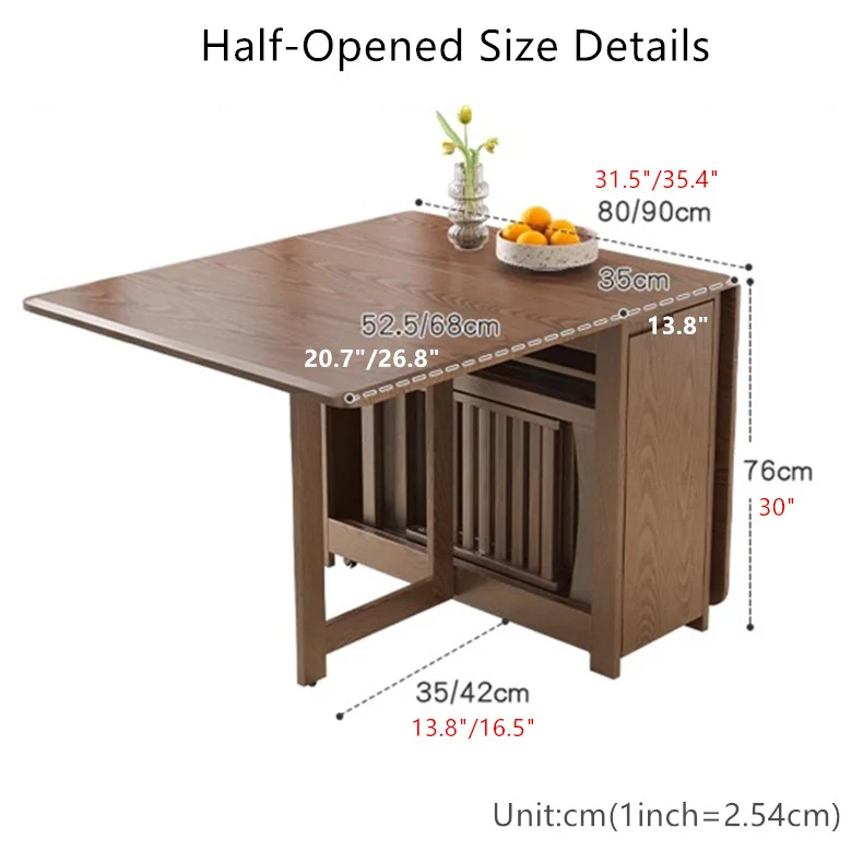 55" und 67" Double Drop Leaf Esstisch aus massivem Eichenholz mit Stühlen