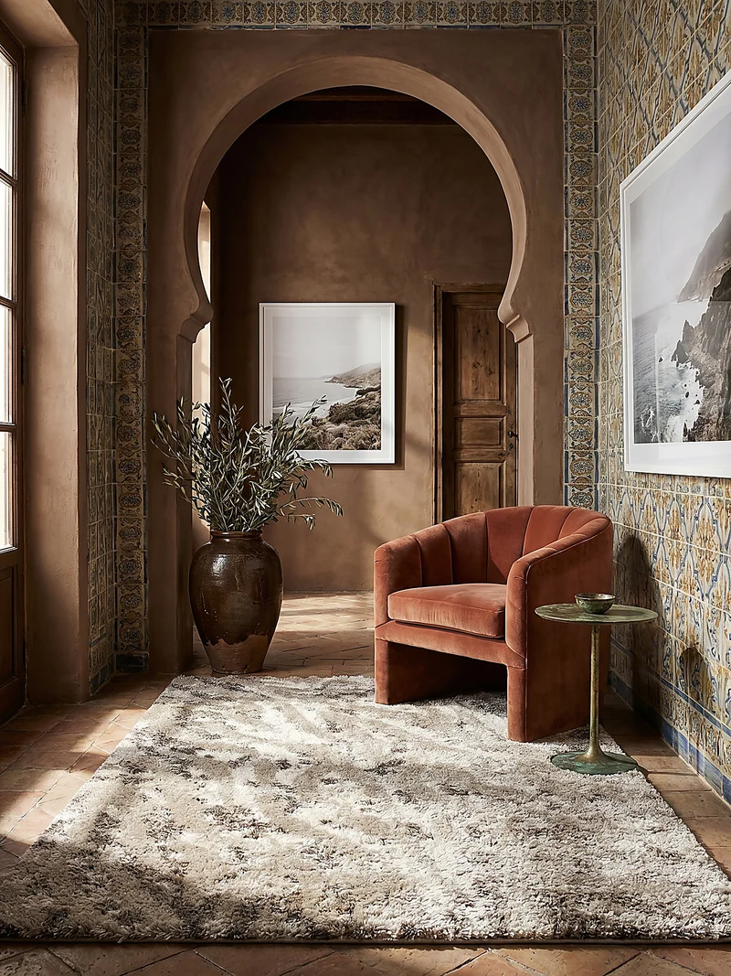 Hochflor-Teppich Leopard abstrakt · recycelter Flor · 40 mm
