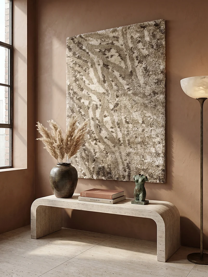 Hochflor-Teppich Leopard abstrakt · recycelter Flor · 40 mm