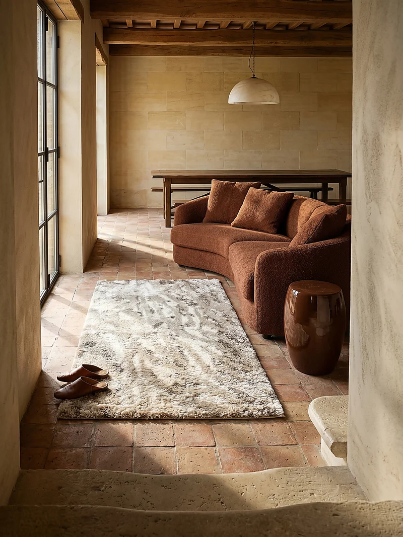 Hochflor-Teppich Leopard abstrakt · recycelter Flor · 40 mm