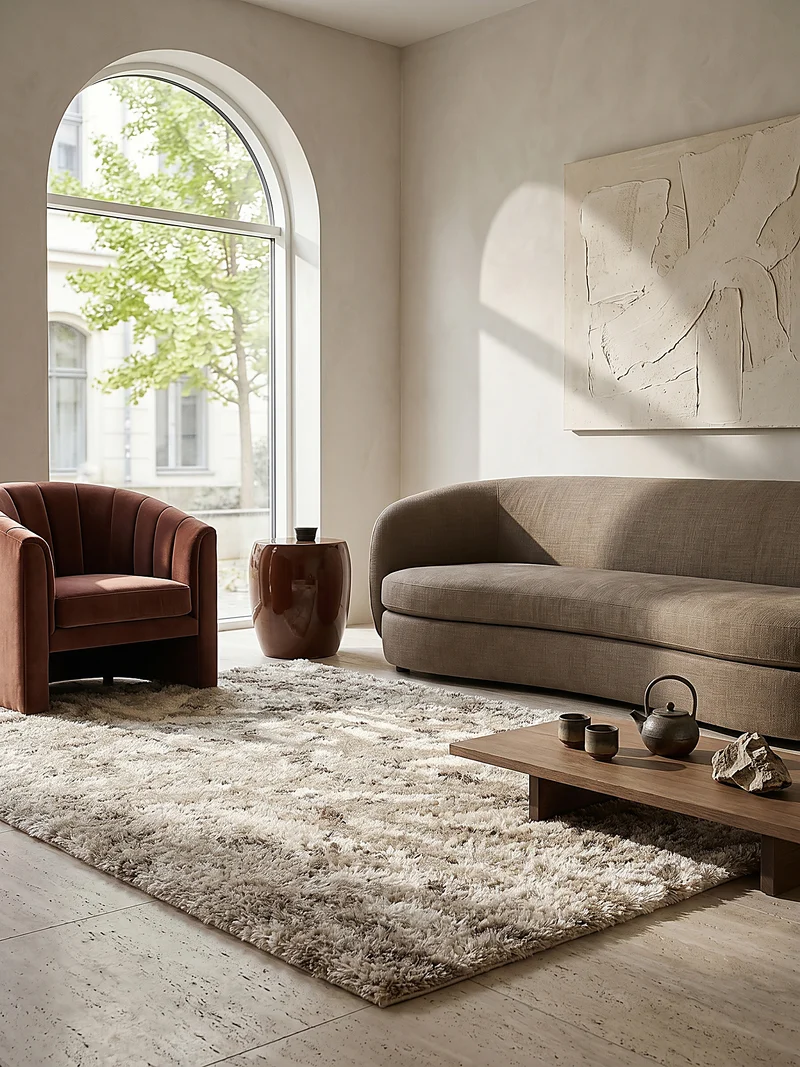 Hochflor-Teppich Leopard abstrakt · recycelter Flor · 40 mm