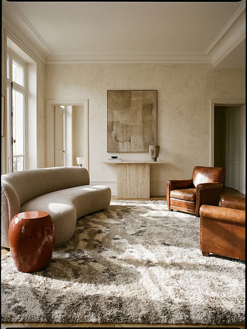 Hochflor-Teppich Leopard abstrakt · recycelter Flor · 40 mm