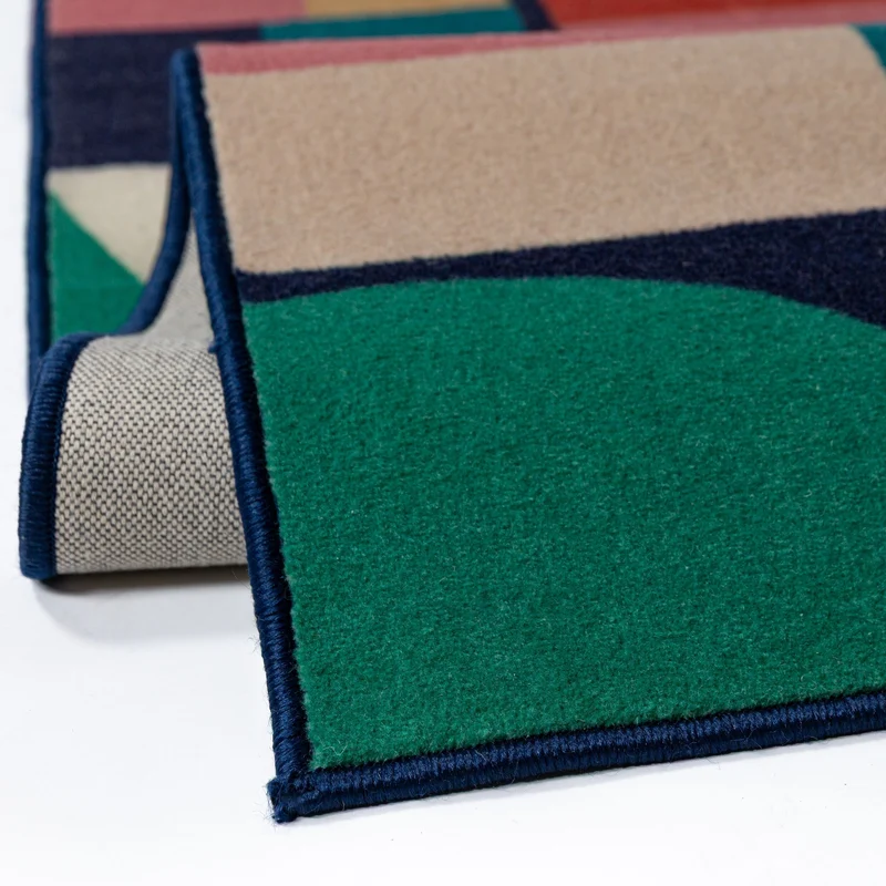 Wollteppich Patchwork-Geometrie · Hoch-Tief 3D · 8 mm · 83 % Wolle