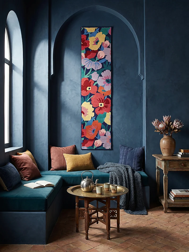 Wollteppich XXL-Blumen · Hoch-Tief 3D · 8 mm · 83 % Wolle