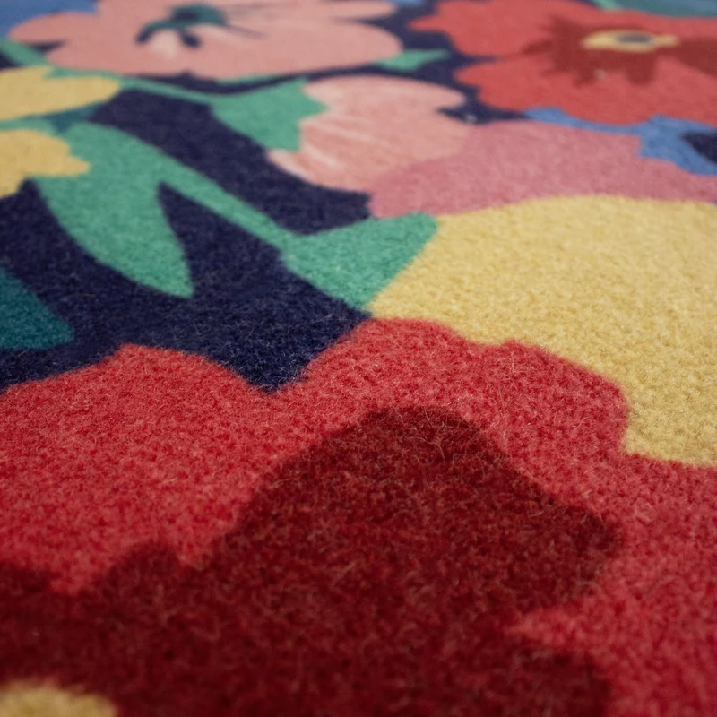 Wollteppich XXL-Blumen · Hoch-Tief 3D · 8 mm · 83 % Wolle