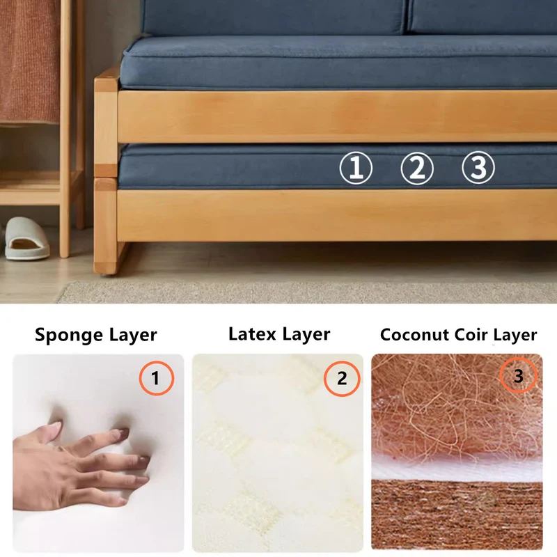 Stapelbares Sofabett aus massivem Holz von Japandi