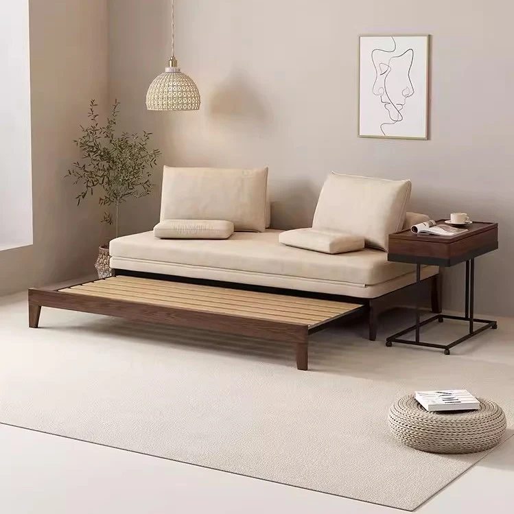 Ausziehbares Schlafsofa mit beweglichen Rückenkissen von Japandi