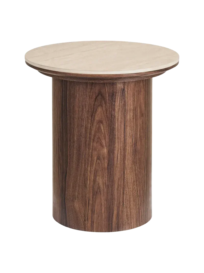 Delphi Couchtisch Tischplatte aus Keramik, Travertin/dunkelbraun