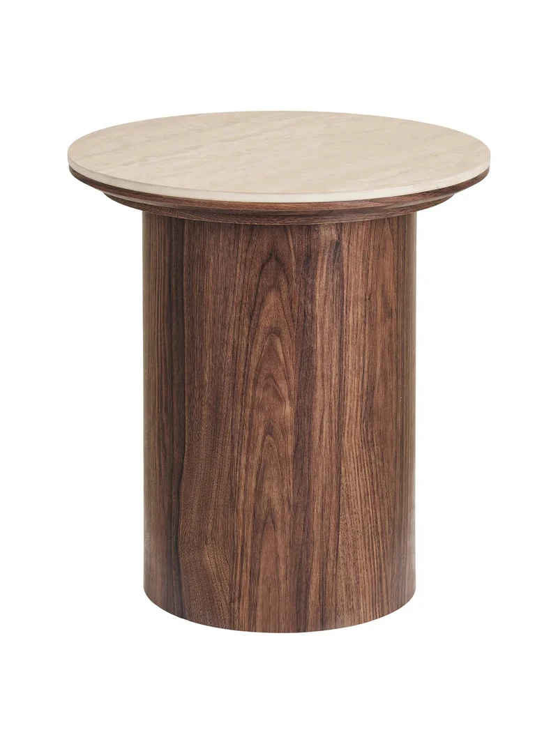 Delphi Couchtisch Tischplatte aus Keramik, Travertin/dunkelbraun