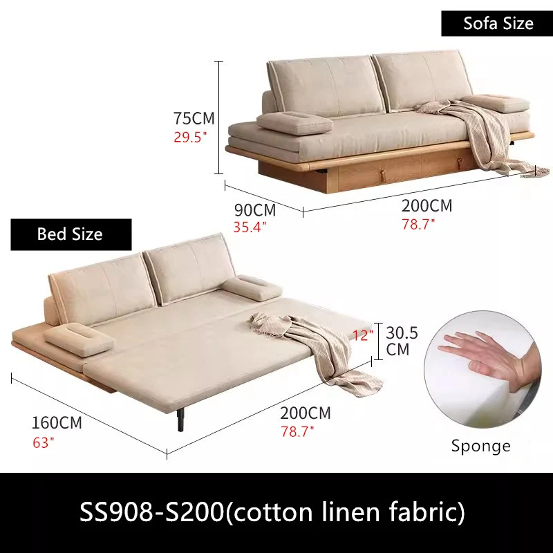 Ausziehbares Tatami-Schlafsofa mit darunterliegenden Schubladen