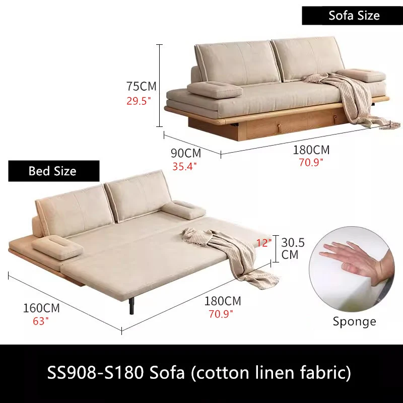 Ausziehbares Tatami-Schlafsofa mit darunterliegenden Schubladen