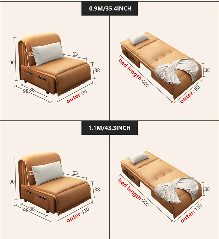 Ferngesteuertes Power-Sleeper-Schlafsofa