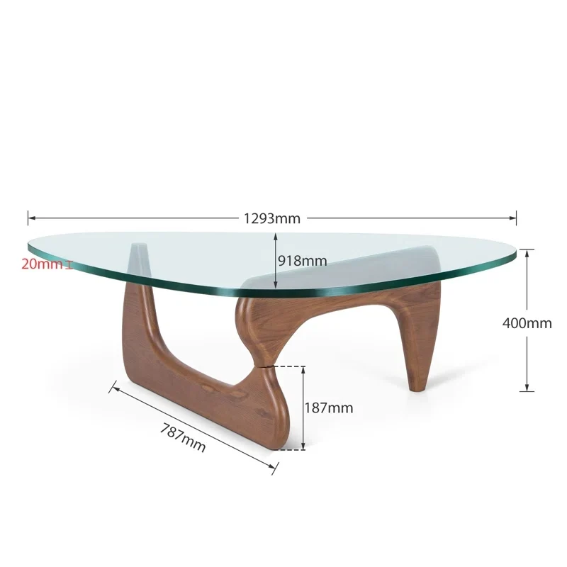 Minimalistischer Couchtisch aus gehärtetem Glas