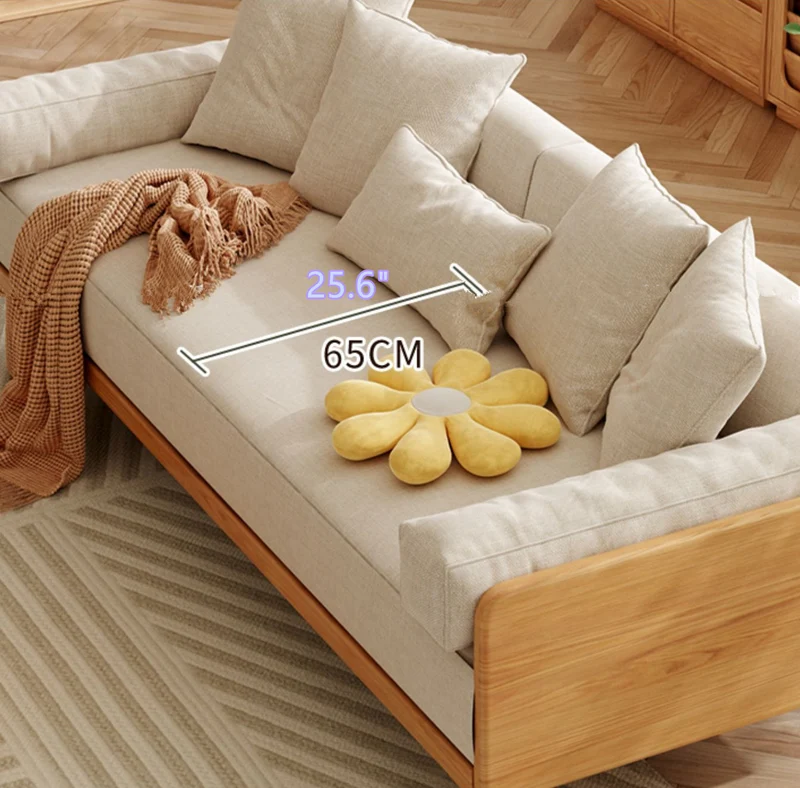 Japandi-Sofabett mit Massivholzrahmen