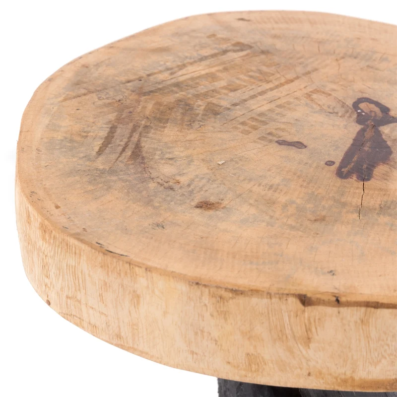 BEISTELLTISCH TEAKHOLZ 40 | 40x34cm (HxB) Massivholz Telefontisch | Farbe: 04 schwarz-natur