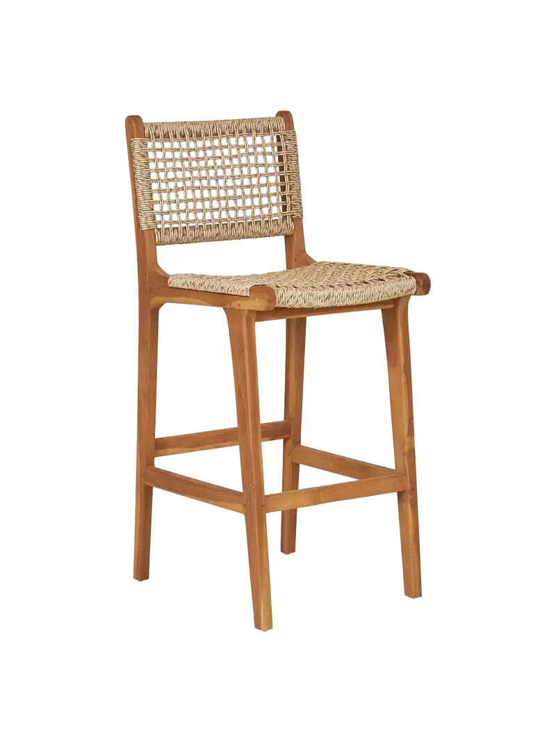 Derby Tresenstuhl Teak/Polyrattan, natur