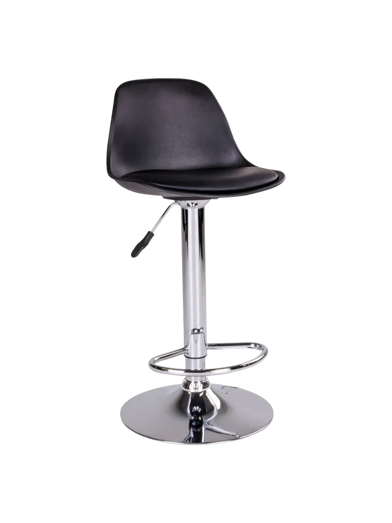 Trondheim Barhocker PU, schwarz, Chrombeine