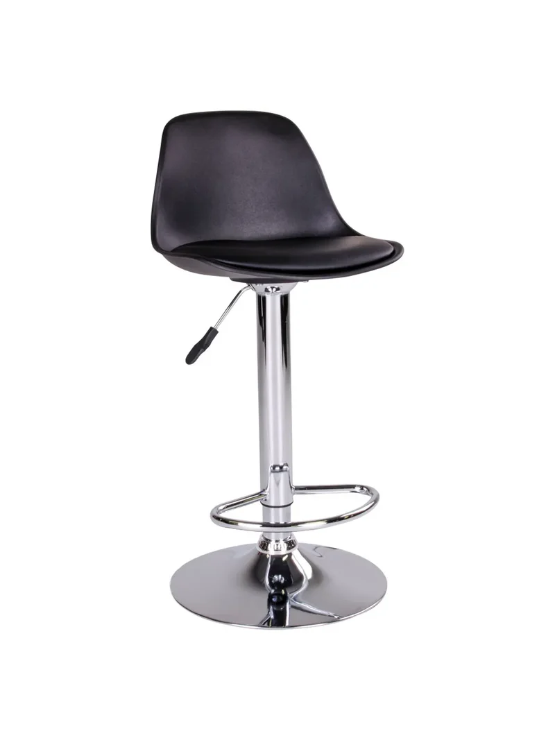 Trondheim Barhocker PU, schwarz, Chrombeine