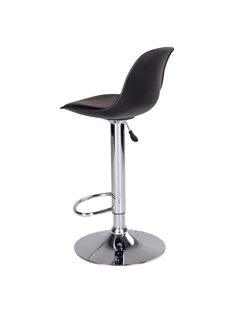 Trondheim Barhocker PU, schwarz, Chrombeine