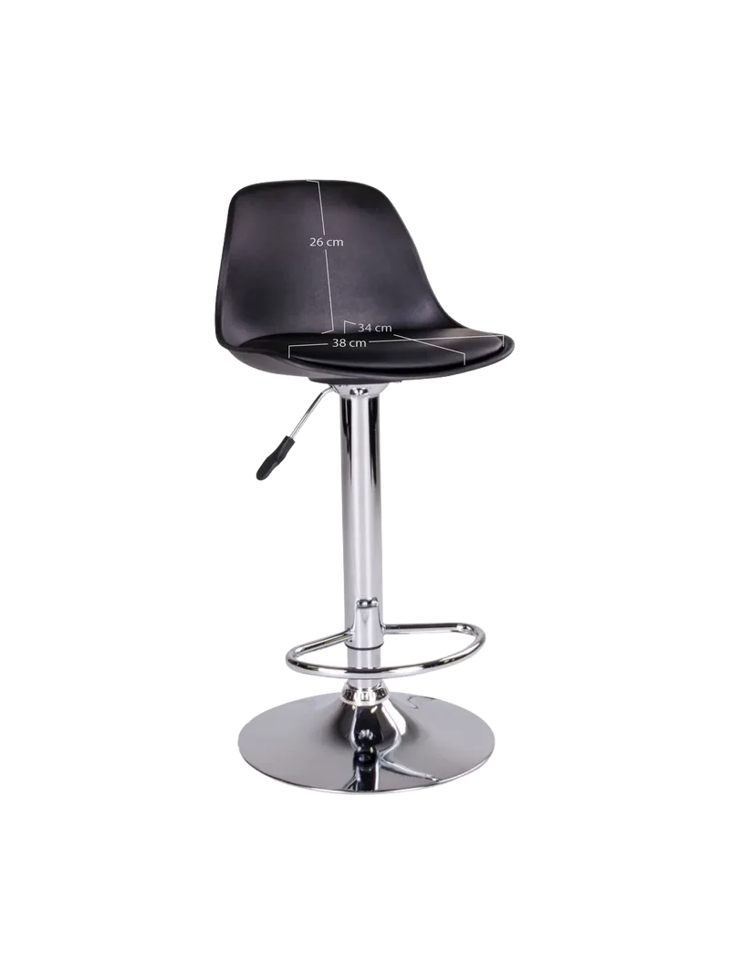 Trondheim Barhocker PU, schwarz, Chrombeine