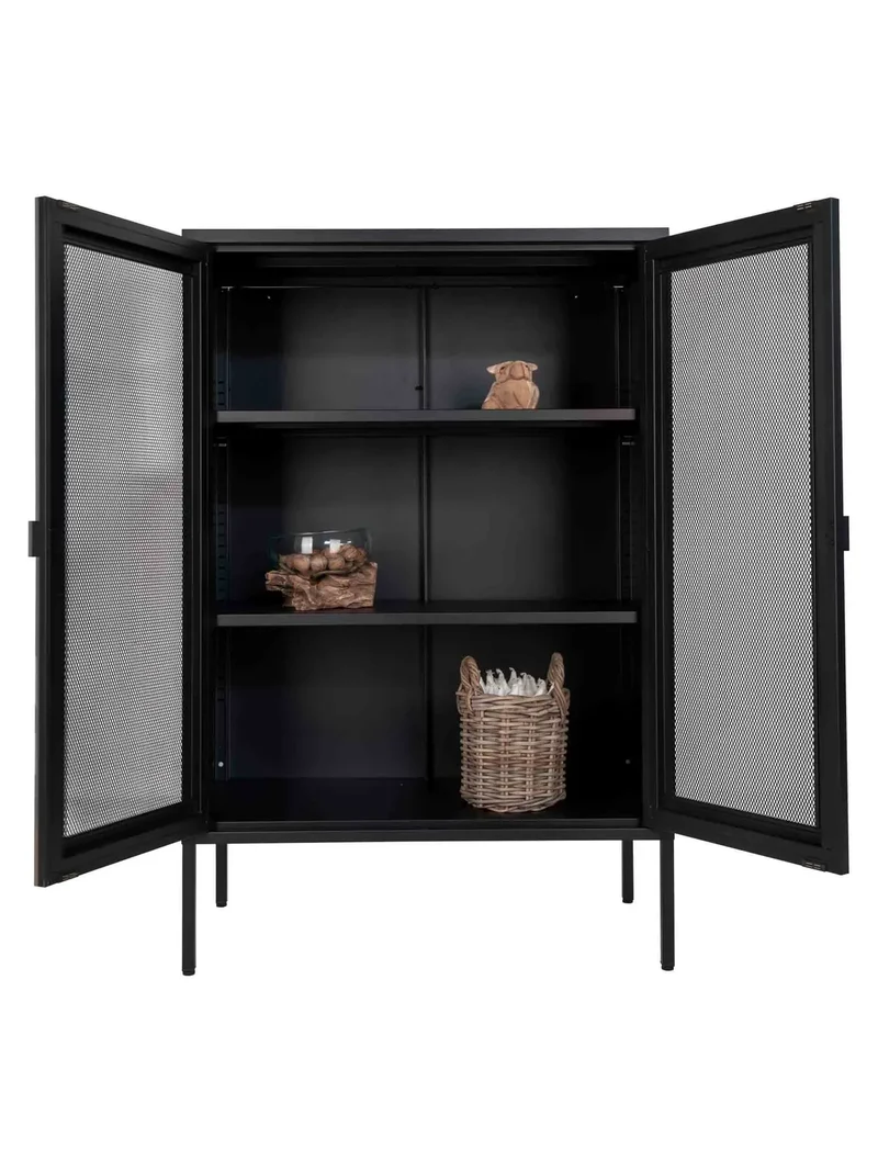 Melbourne Vitrine Stahl, schwarz