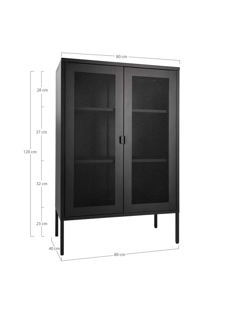 Melbourne Vitrine Stahl, schwarz