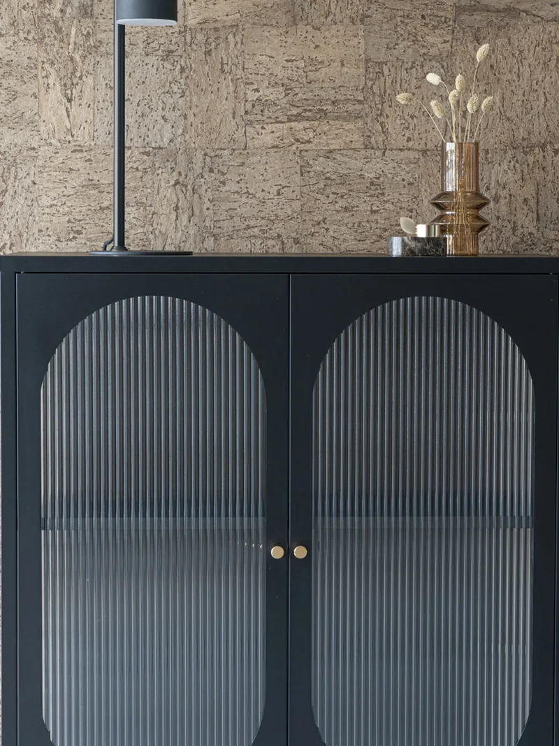 Adelaide Vitrine Stahl/Glas, schwarz