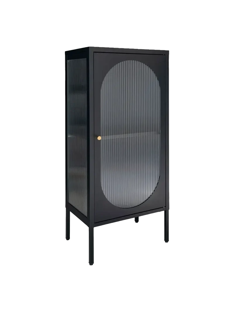 Adelaide Vitrine Stahl/Glas, schwarz
