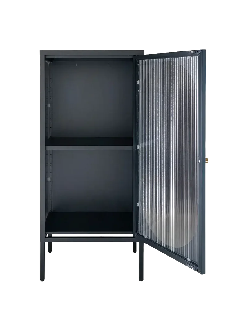 Adelaide Vitrine Stahl/Glas, schwarz