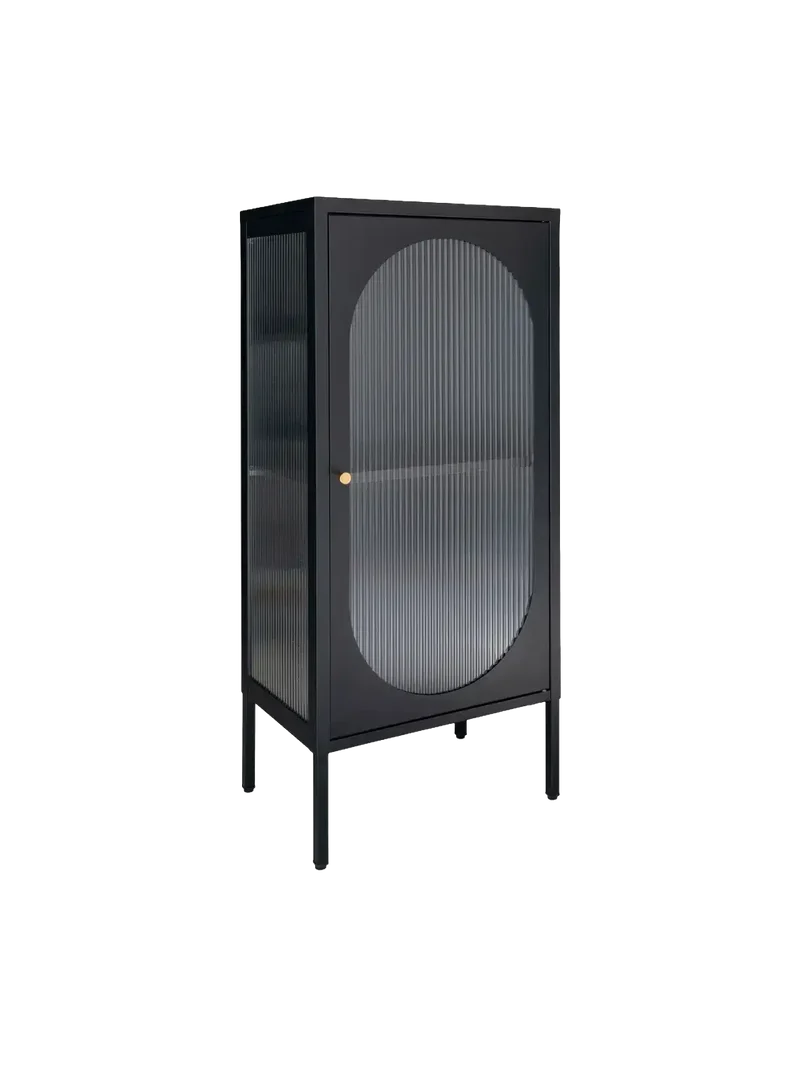 Adelaide Vitrine Stahl/Glas, schwarz