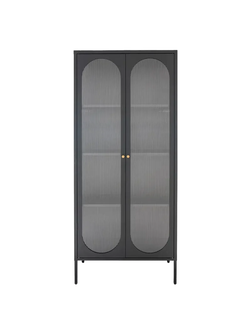 Adelaide Vitrine Stahl/Glas, schwarz
