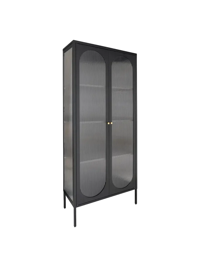 Adelaide Vitrine Stahl/Glas, schwarz