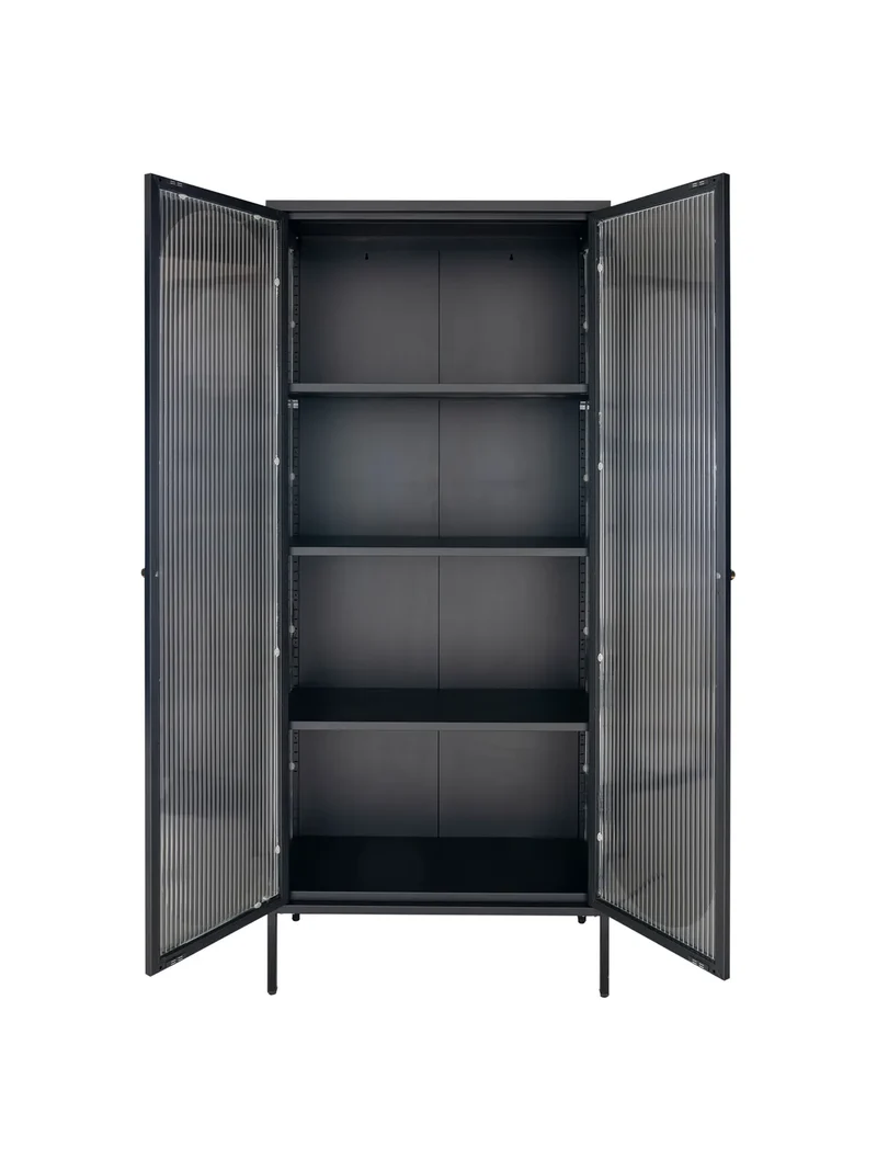 Adelaide Vitrine Stahl/Glas, schwarz
