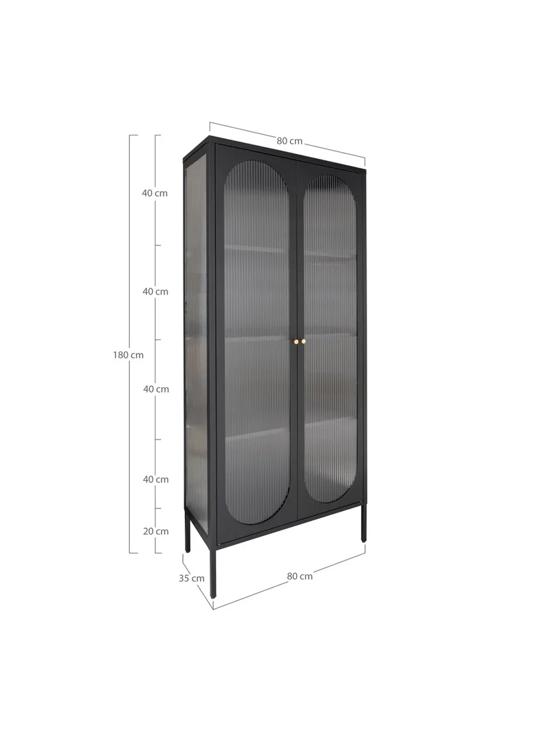 Adelaide Vitrine Stahl/Glas, schwarz