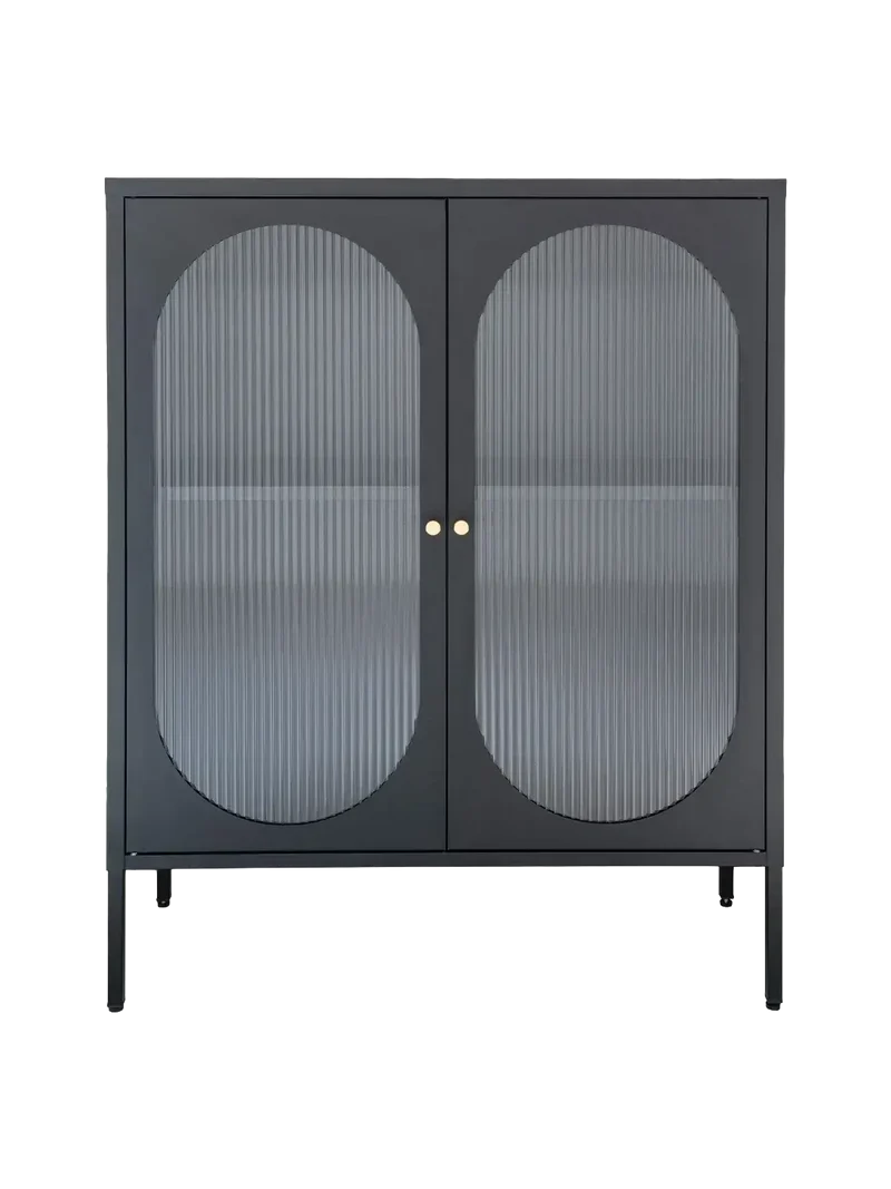Adelaide Vitrine Stahl/Glas, schwarz
