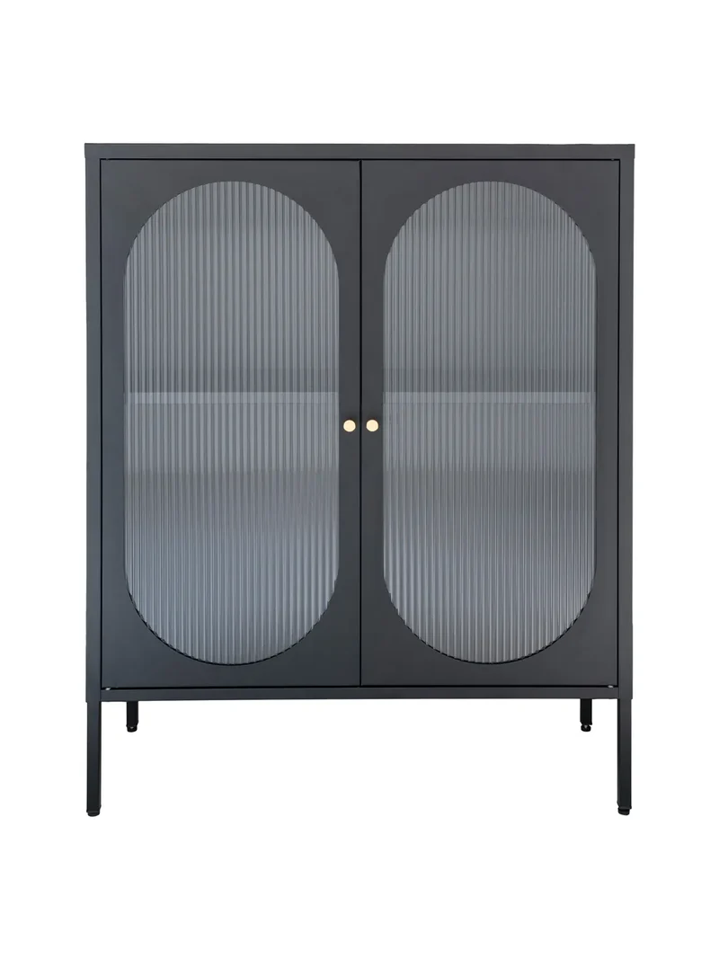 Adelaide Vitrine Stahl/Glas, schwarz