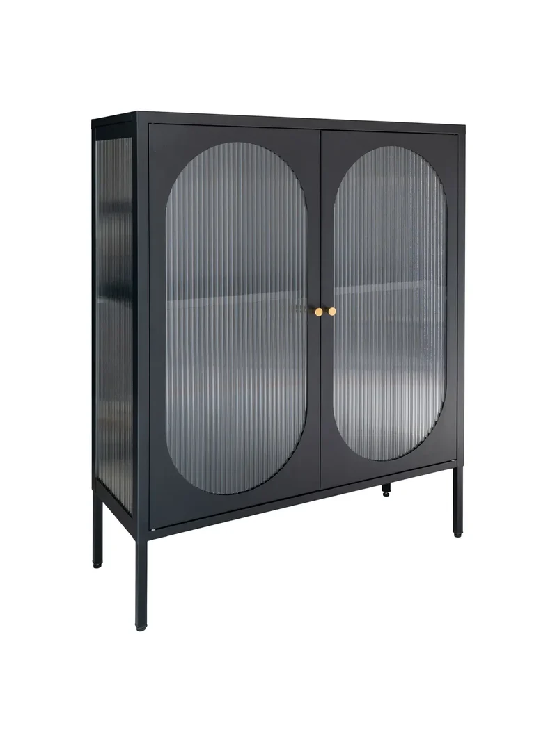 Adelaide Vitrine Stahl/Glas, schwarz