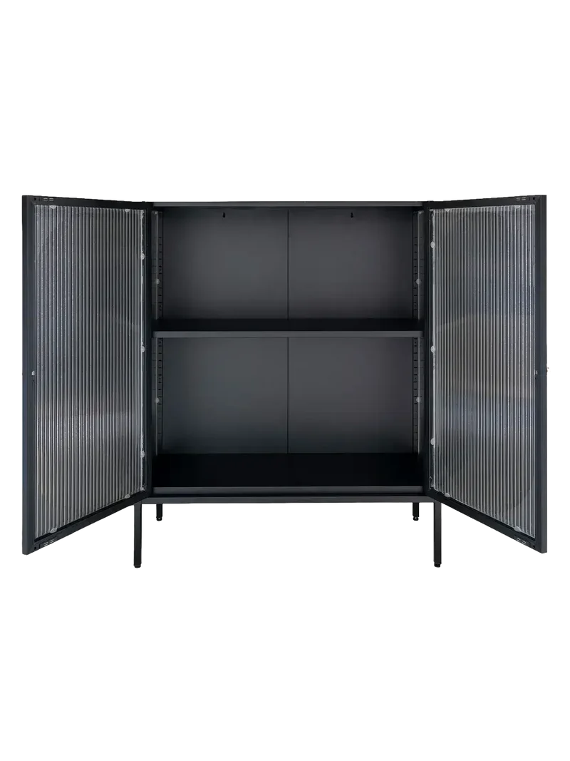 Adelaide Vitrine Stahl/Glas, schwarz