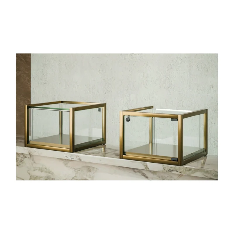 Casa Padrino Luxus Ladentheke 45 x 45 cm H. 32,5 cm mit 1 LED-Spots - Ladeneinrichtung - Boutique Möbel - Made in Italy