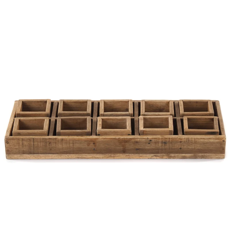 KISTEN SET "CUBO II" | Teak / Mahagoni | erweiterbares Set | Anzahl: 10-Boxen
