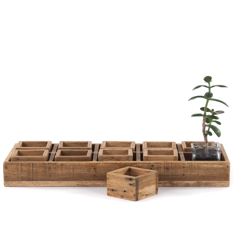 KISTEN SET "CUBO II" | Teak / Mahagoni | erweiterbares Set | Anzahl: 10-Boxen