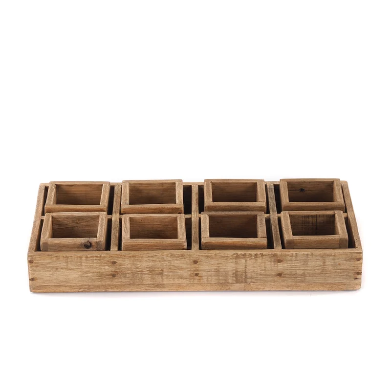 KISTEN SET "CUBO II" | Teak / Mahagoni | erweiterbares Set | Anzahl: 8-Boxen